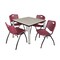 Kee Kee Square Table & Chair Set, Wood, Metal, Plastic Top, Maple TB3636PLBPCM47BY - alternate 1